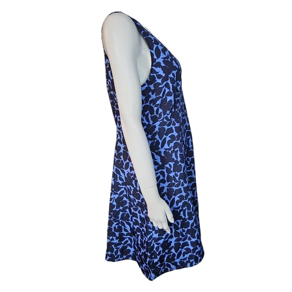 Uniqlo Dress Womens Size L Large Blue Printed V Neck Sleeveless Mini NWT New‎ - Picture 4 of 8